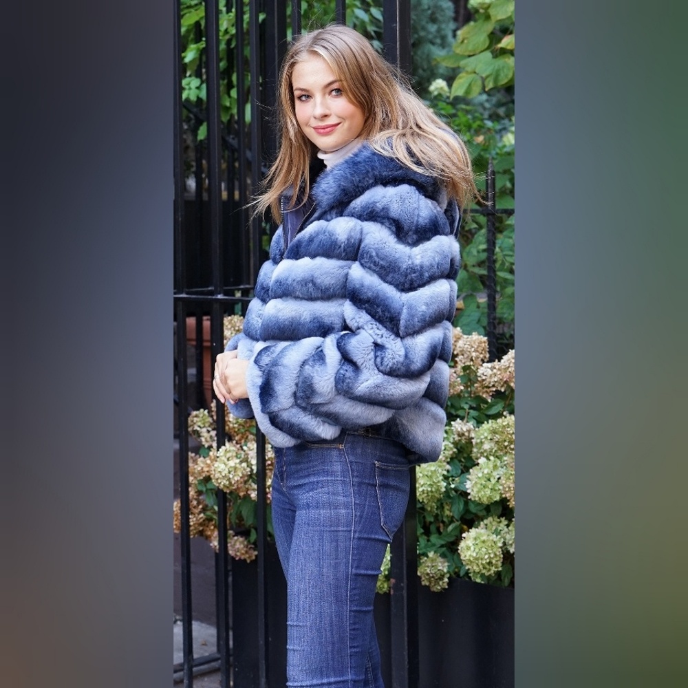 Blue Rex Rabbit Jacket Hood Reversible - Picture 5 of 8